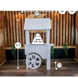 Charming White Display Cart with Wheels